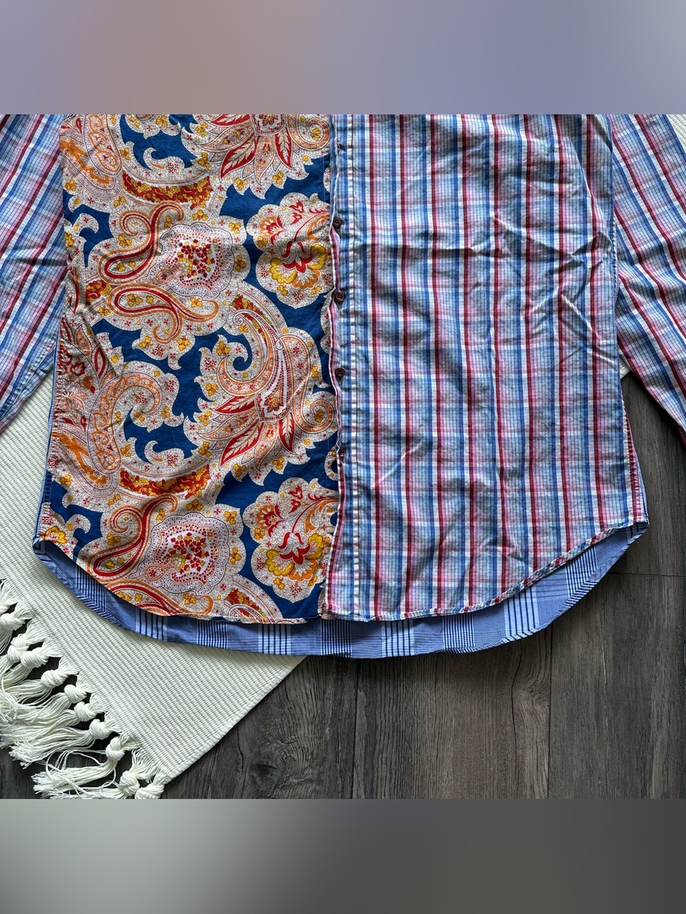 Etro Multicolor Patchwork Paisley Plaid Button-Up Shirt View 2
